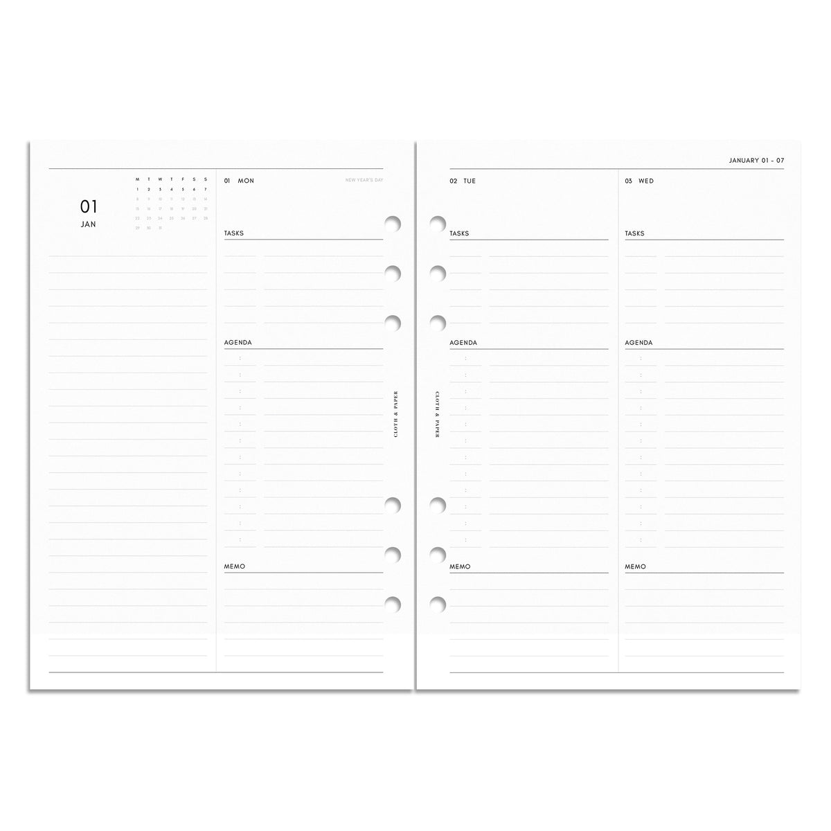 2024 Personal Daily Planner Inserts Printed Dated Day per -  Israel