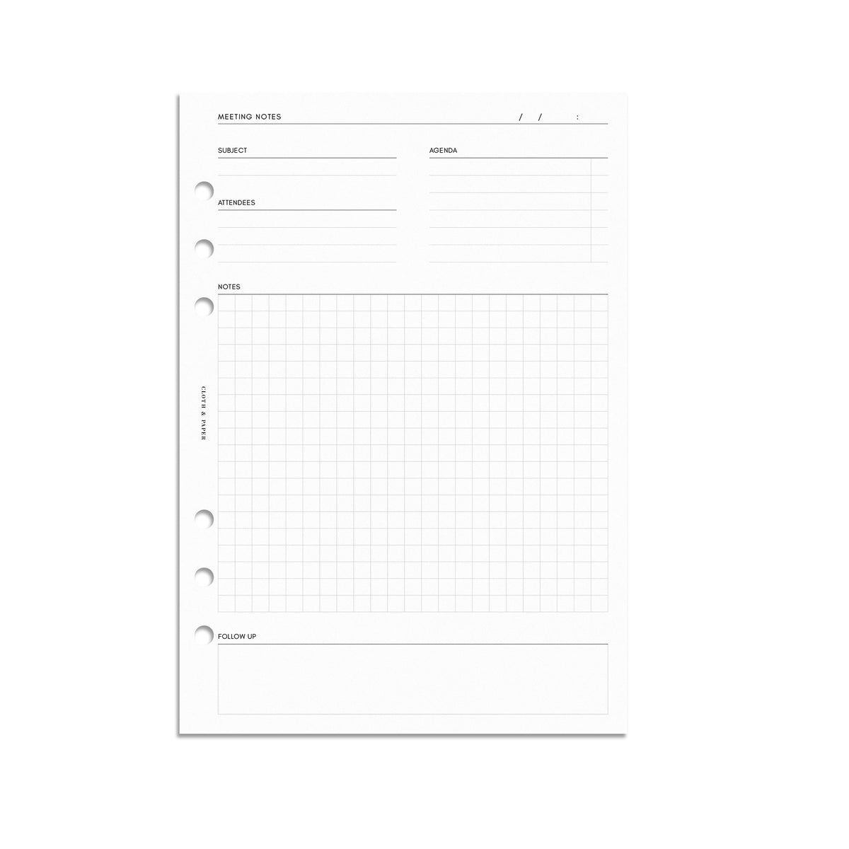 Meeting Notes Planner Inserts