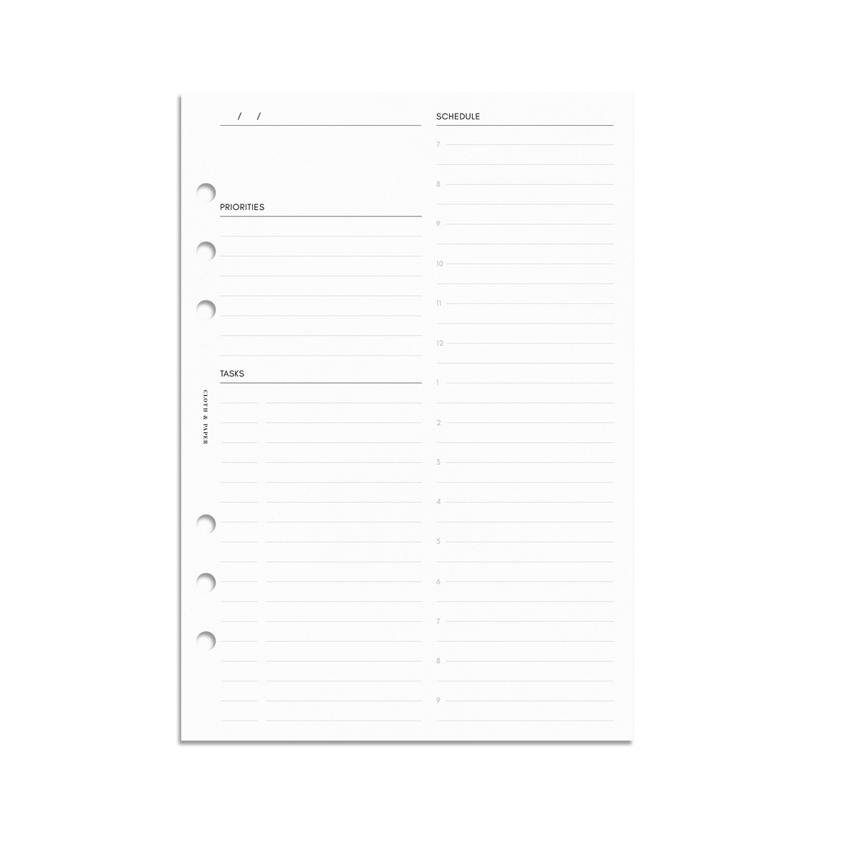  Undated Daily Planner Refill - A5 Day Planner Insert