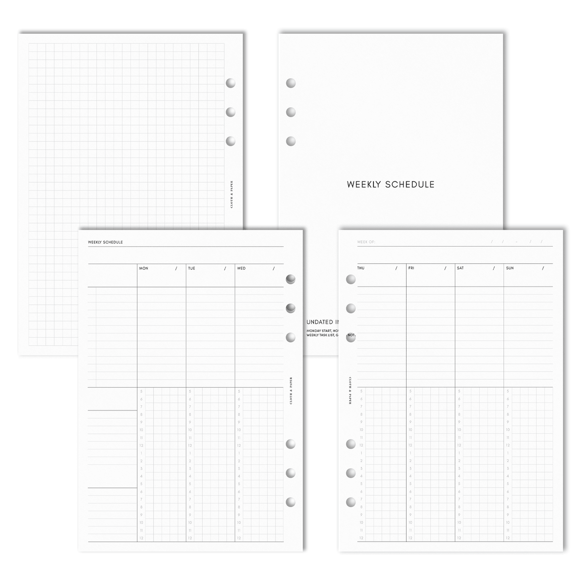 C&P Planner Size Guide – CLOTH & PAPER