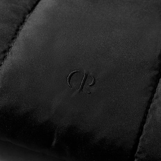 Closeup of Cloth and Paper logo on pouch. Color shown is Avant Garde.