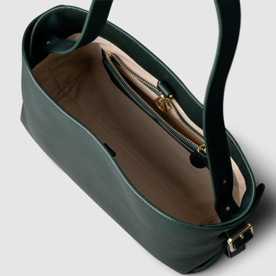 Bag shown from above, empty. Color shown is Salamanca.