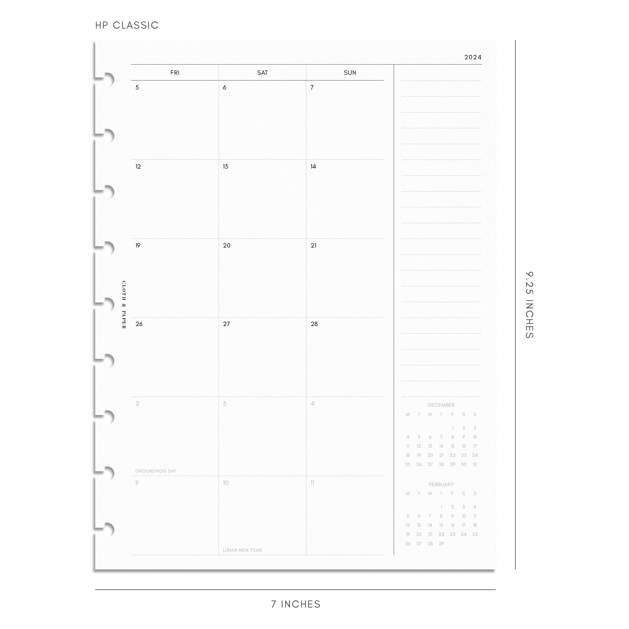 Planner Inserts, 2024 Monthly Brief Calendar Planner Inserts