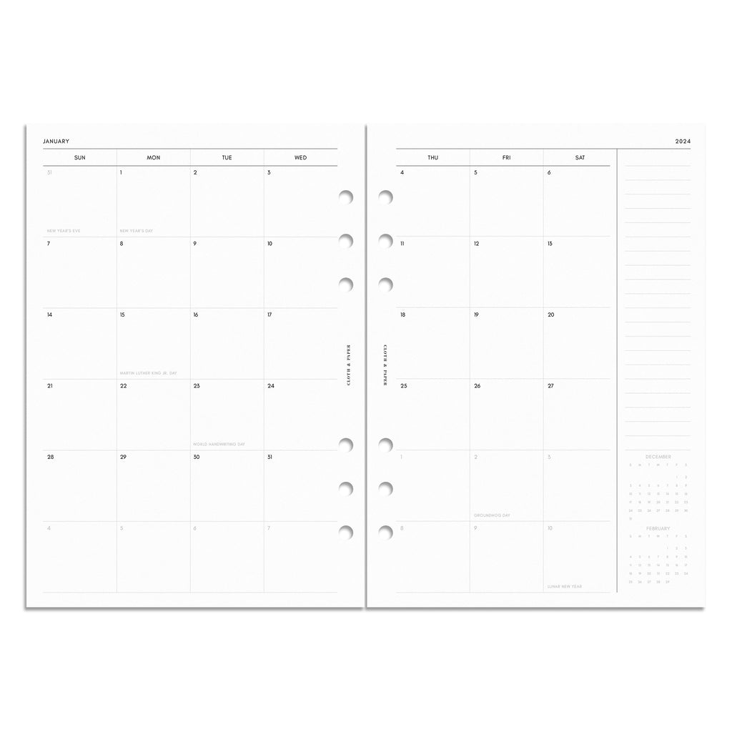 Daily Dated Day On One Page Printed Planner Inserts– Planner Press