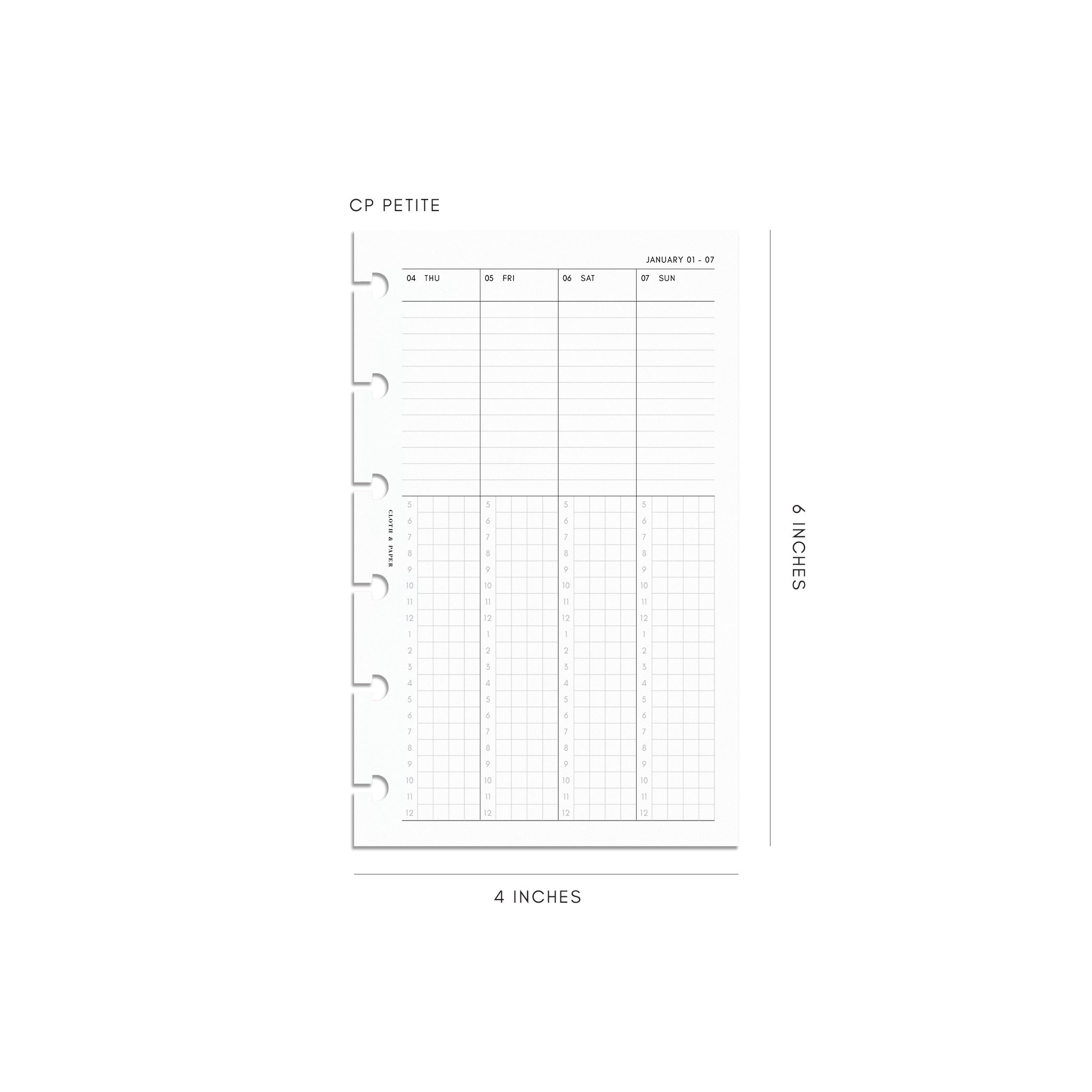 C&P Planner Size Guide – CLOTH & PAPER