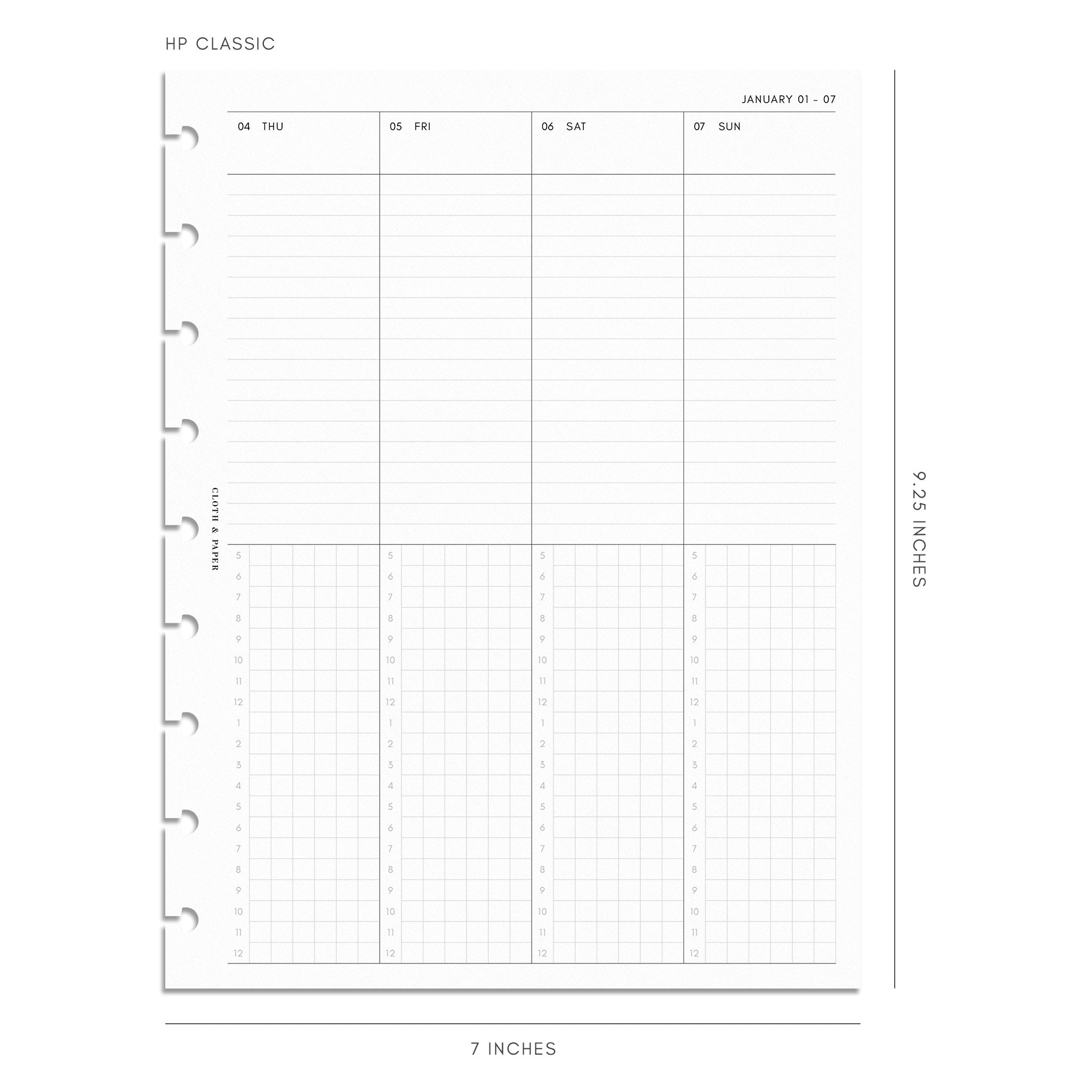2024 Filofax Personal COMPATIBLE Week on one page diary refill