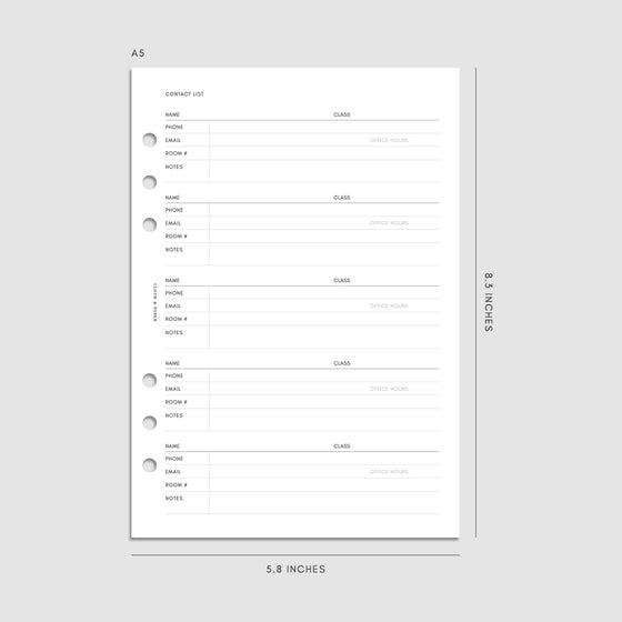 2025 Dated Admin Planner Inserts