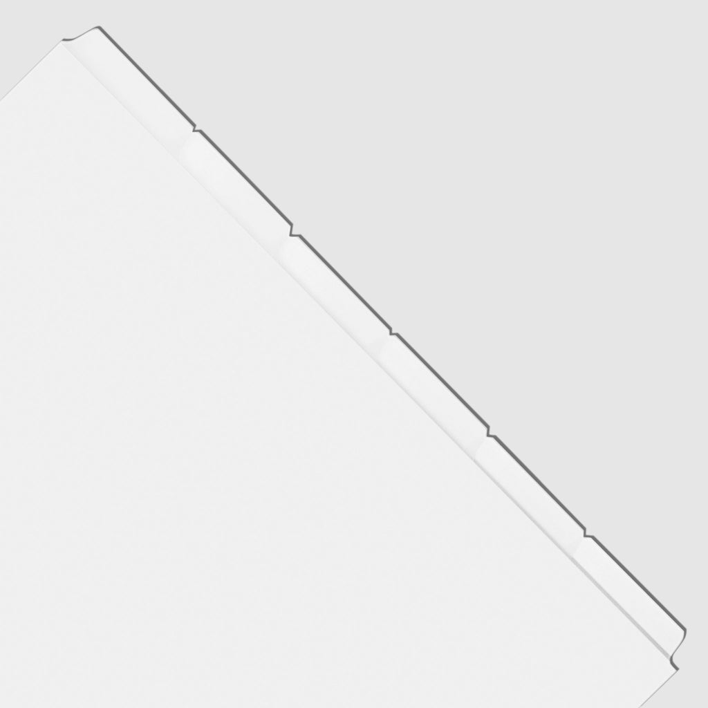 Blank Side Tab Planner Dividers, Glass Plastic, Cloth and Paper. Dividers displayed on a white background.
