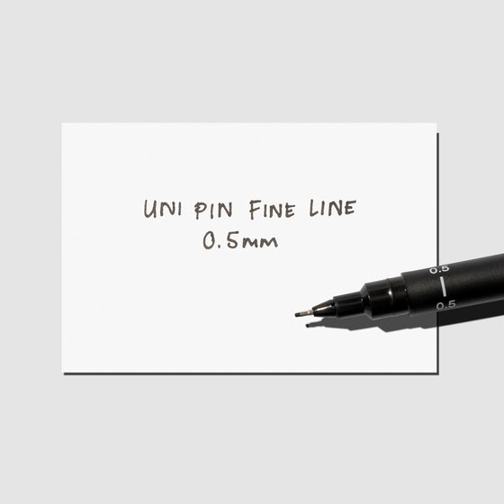 Pen shown resting on an in use tester sheet.