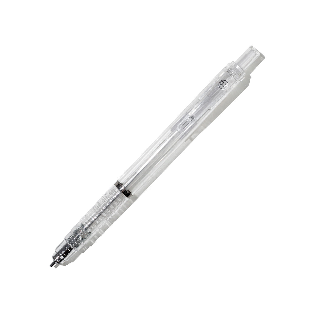 Inmorning Transparent Mechanical Pencil, Cloth and Paper. Pencil displayed on a white background. 