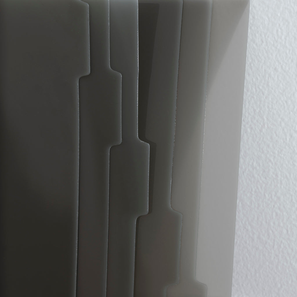 A close up image of the tinted dividers showing detail of the tabs, displayed against a white background