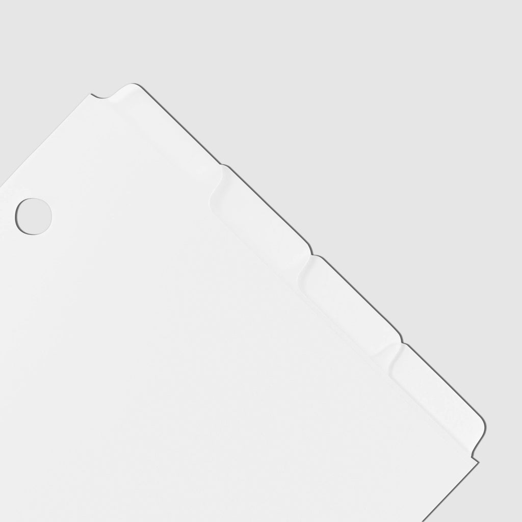 Closeup of dividers on a white background.