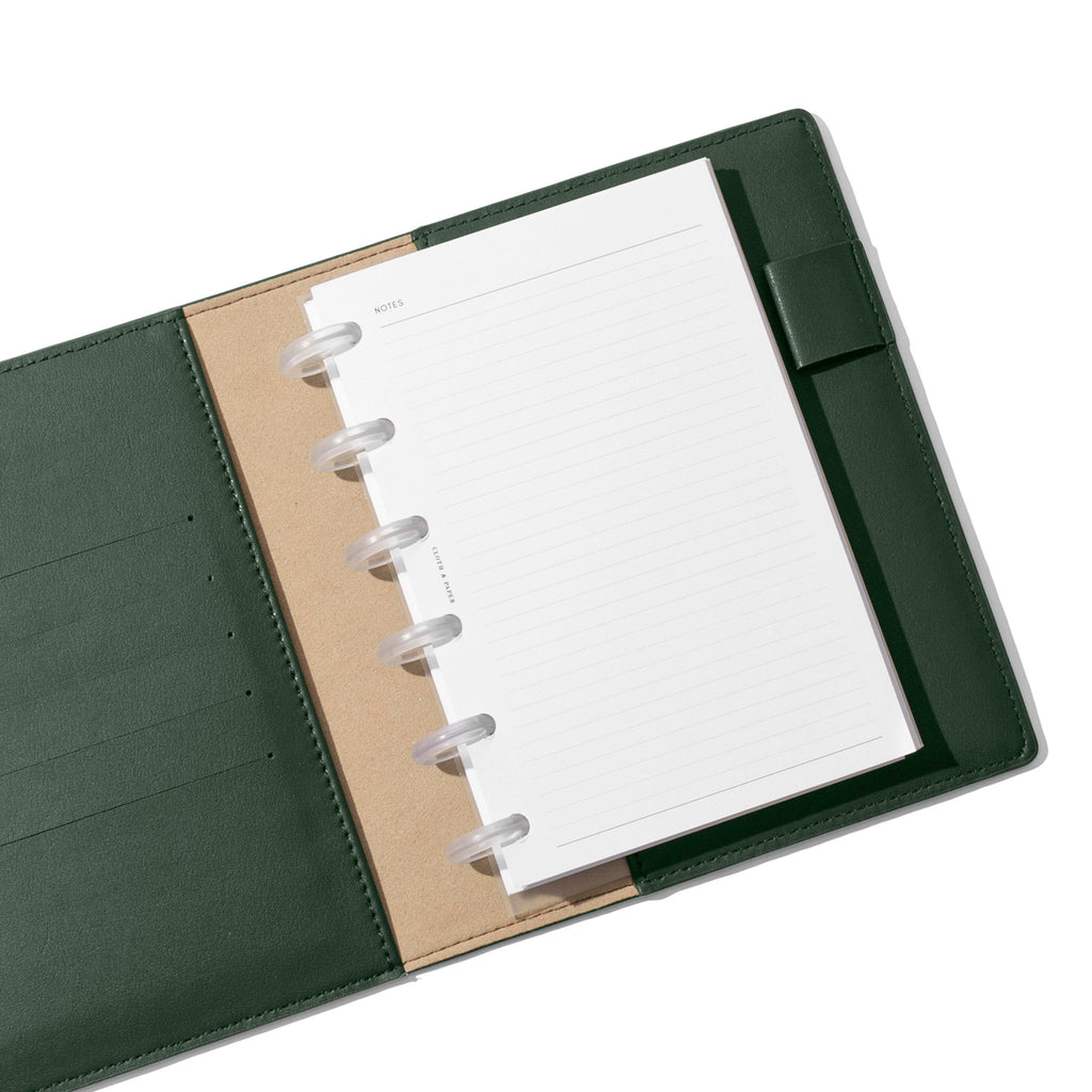 CP Petite folio displayed opened on a neutral background. Color shown is valley green. 