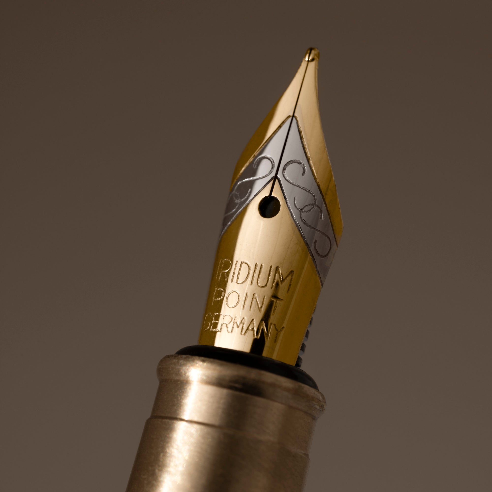 A closeup spoiler of the nib of our Fountain Pen featured in the December 2024 Intention Box.