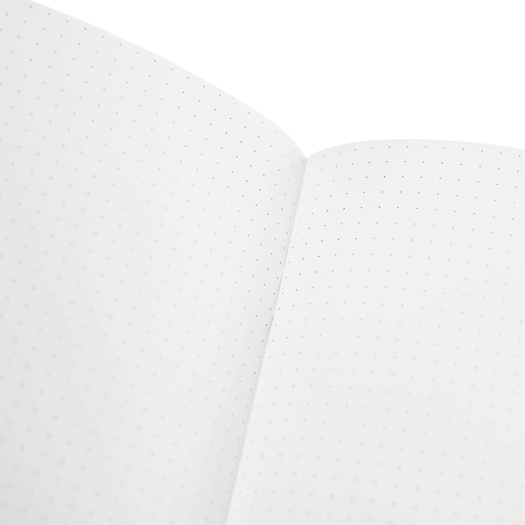 Closeup of dot grid paper inside the notebook.