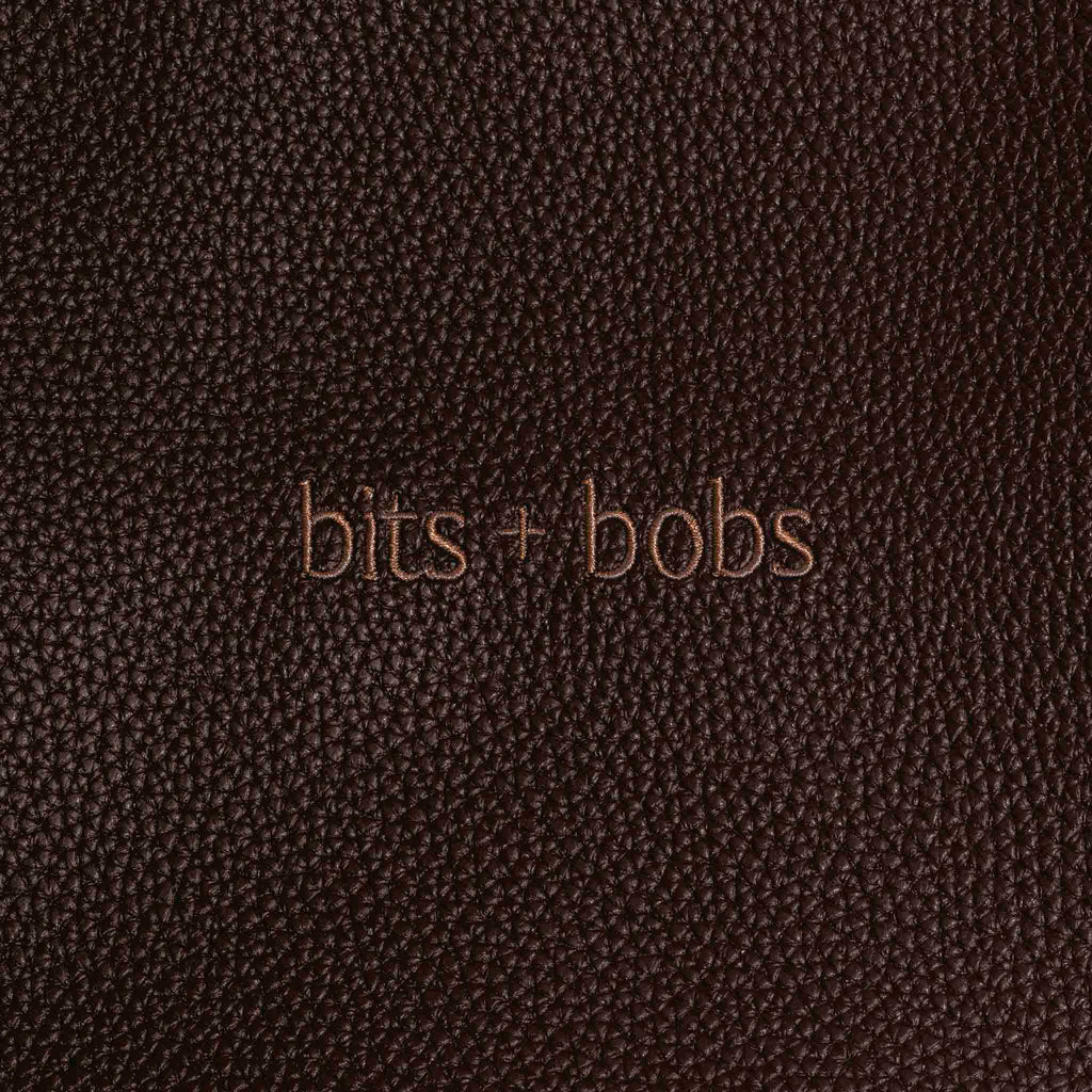 Closeup of "bits and bobs" text.