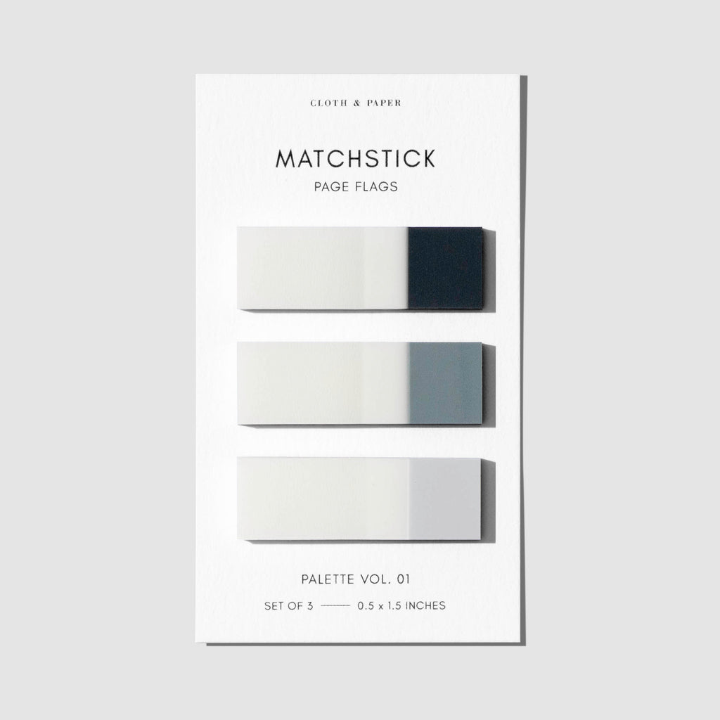 Matchstick Page Flag Set | Palette Vol. 01 | Lagoon, Mykonos + Aspen | Cloth and Paper