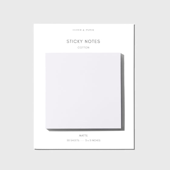 Sticky note set displayed against a white background. Color shown is Cotton.