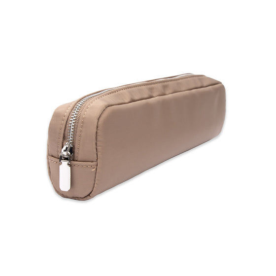 Nylon Pencil Pouch, Cloth and Paper. Fossil pouch displayed on a white background.