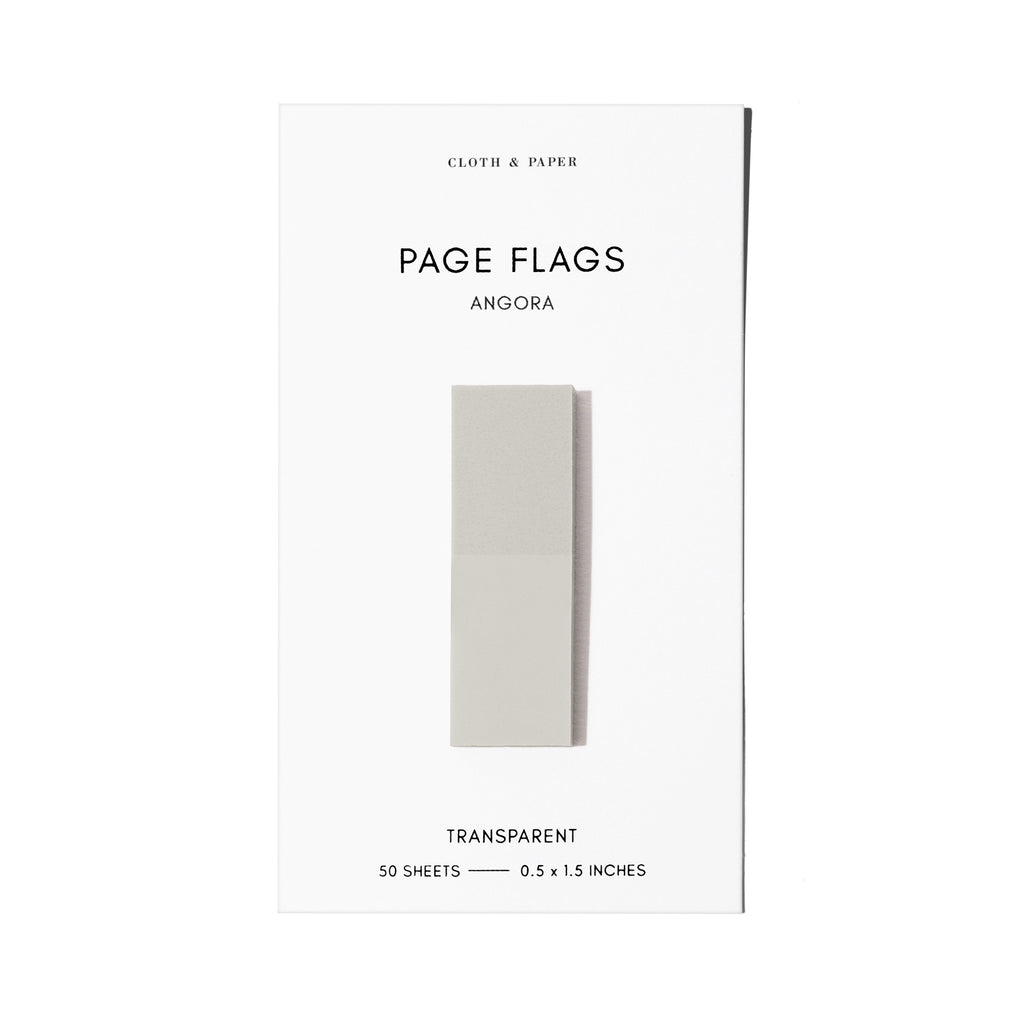Transparent Page Flags, Angora, Cloth and Paper. Page flag displayed on a white background.