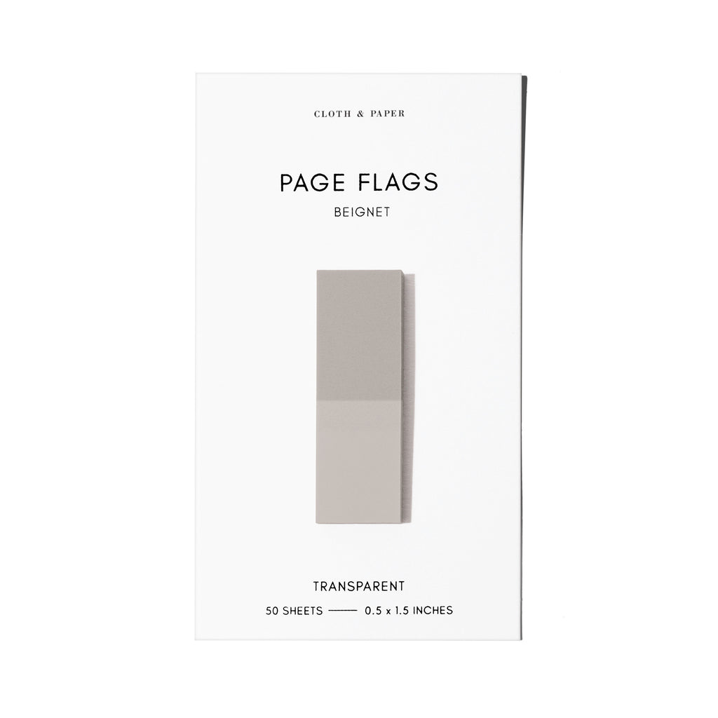 Page flag displayed on a white background. Color pictured is Beignet.