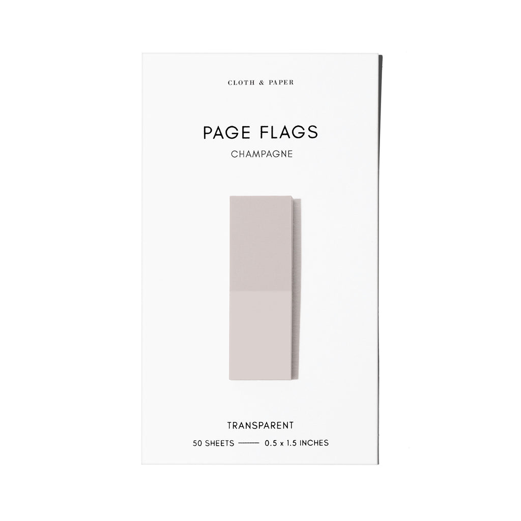 Page flag displayed on a white background. Color pictured is Champagne.