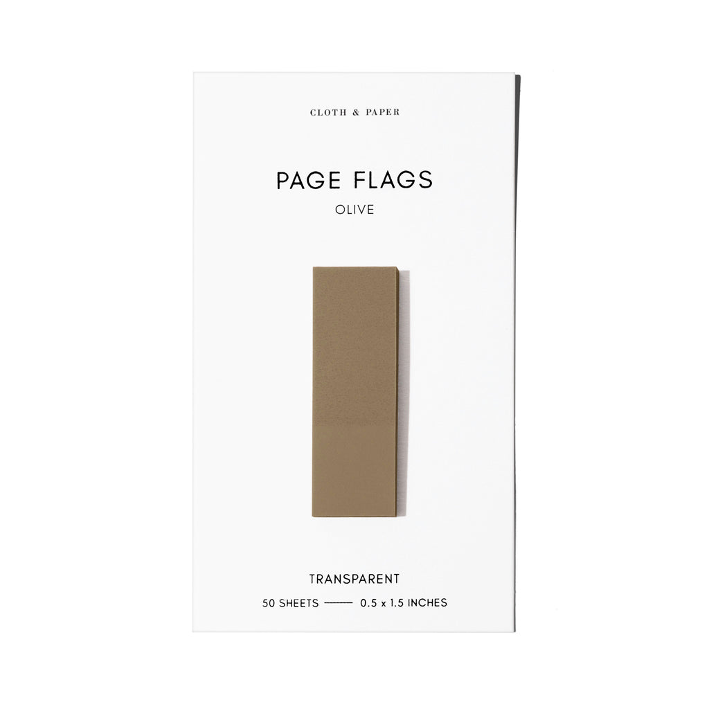Page flag displayed on a white background. Color pictured is Olive.