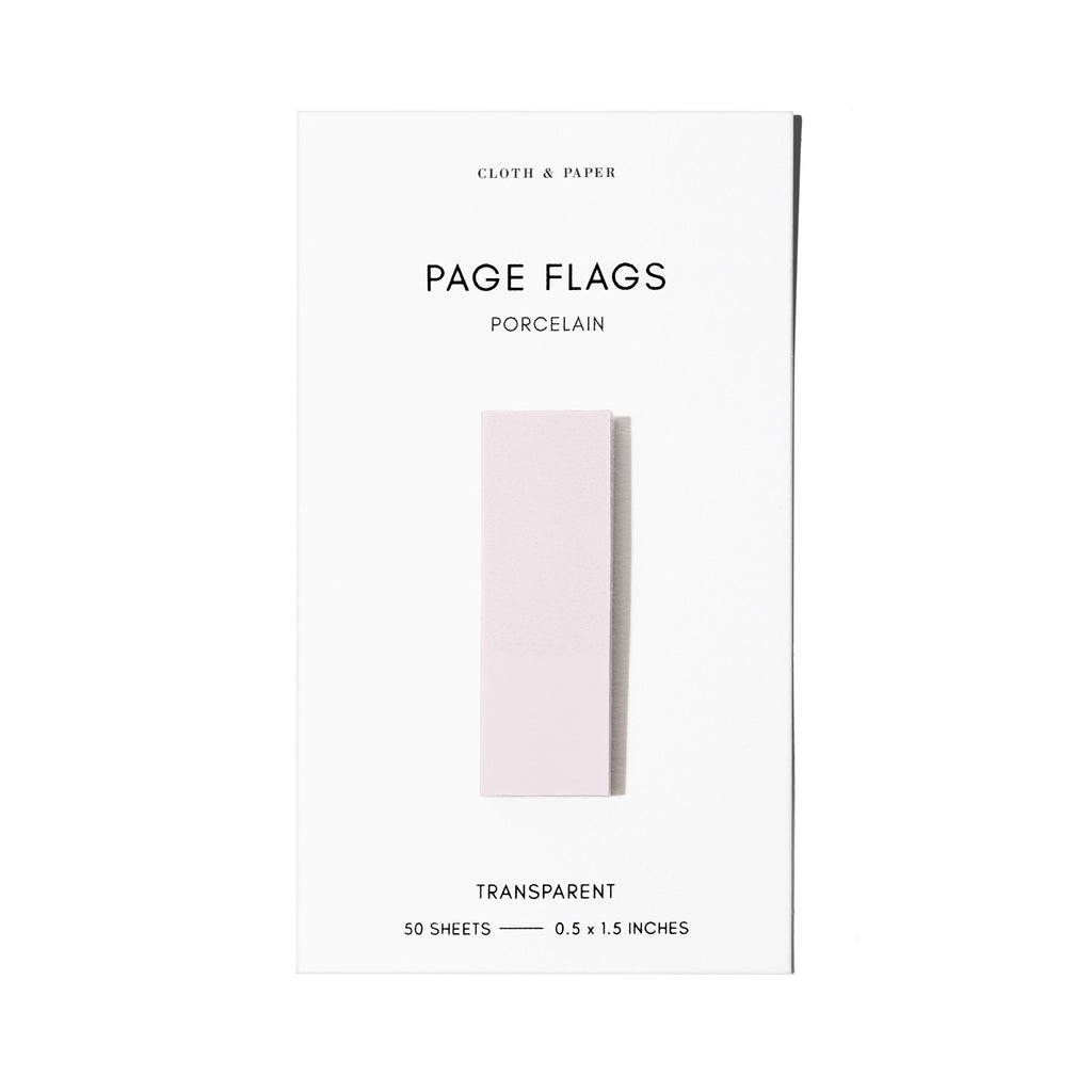 Page flag displayed on a white background. Color pictured is Porcelain.