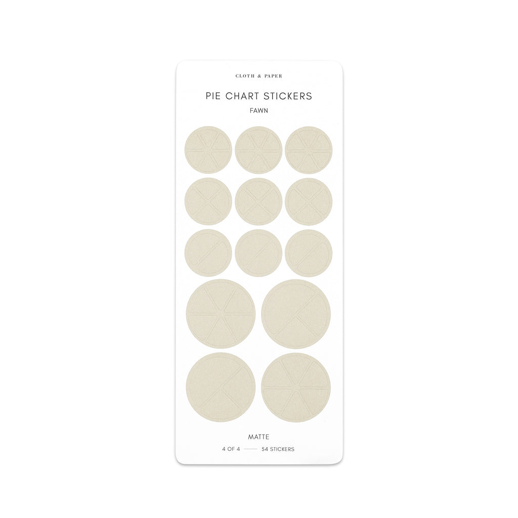 Pie chart stickers in fawn beige coloring.