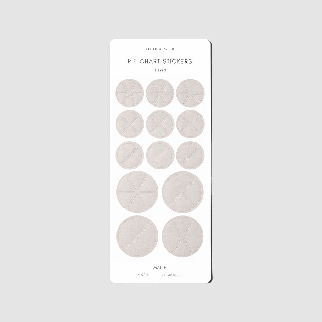 Pie chart stickers in fawn beige coloring.