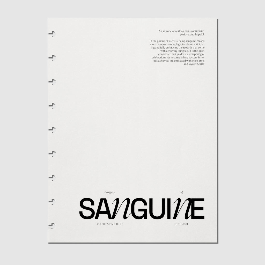 Sanguine Planner Dashboard in HP Classic size, Cloth and Paper, displayed on a light gray background 