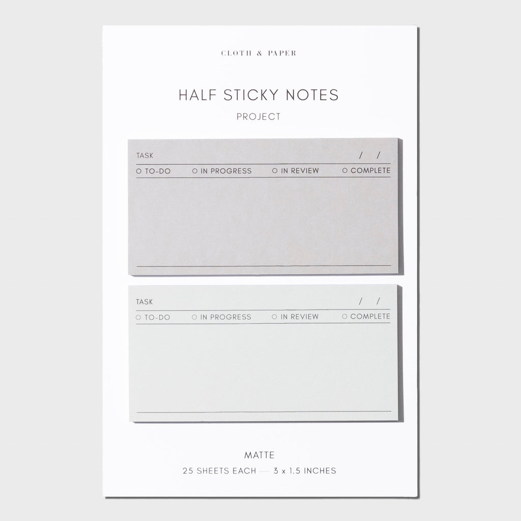 Sticky notes shown on their backing on a neutral background.