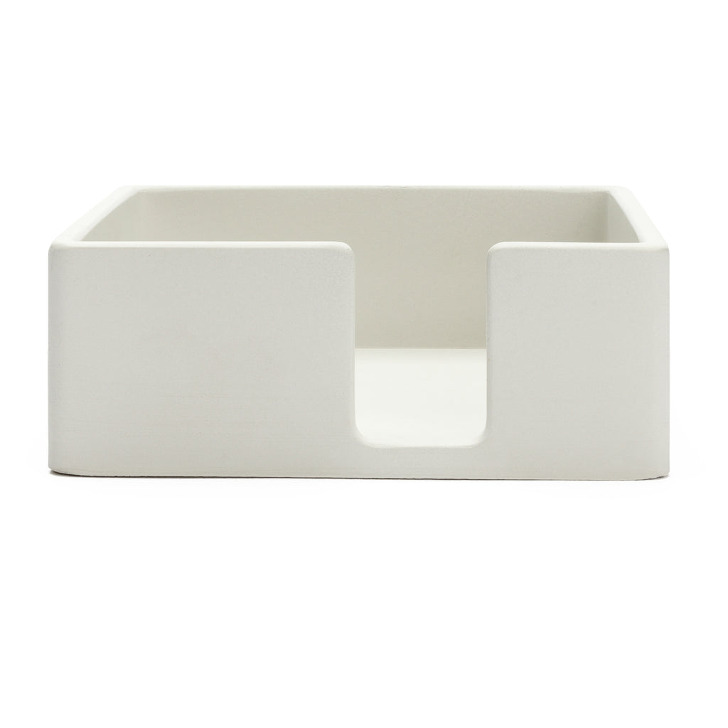 Sticky Note Holder, Cloth and Paper. Sticky note holder facing forward on a white background.
