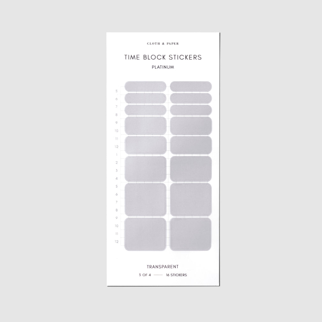 Sticker sheet displayed on a white background. Color shown is Platinum