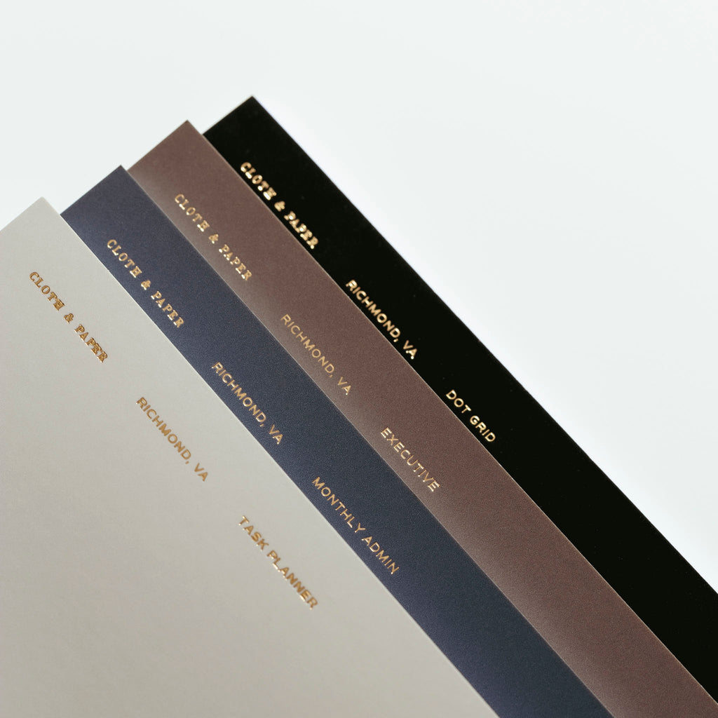 A close up image of the four pocket plus notebooks showing the top right corners