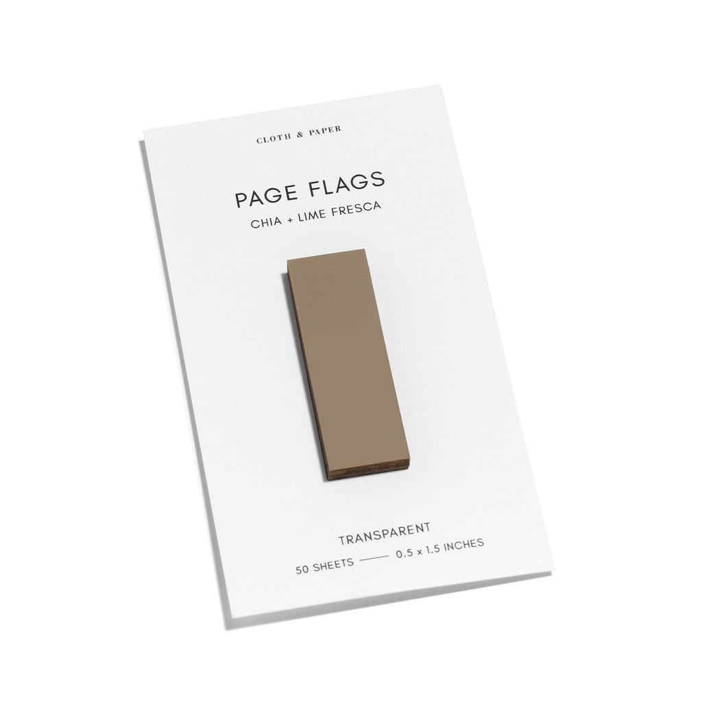 Page flag displayed on a white background. Color pictured is Chia Lime Fresca. 