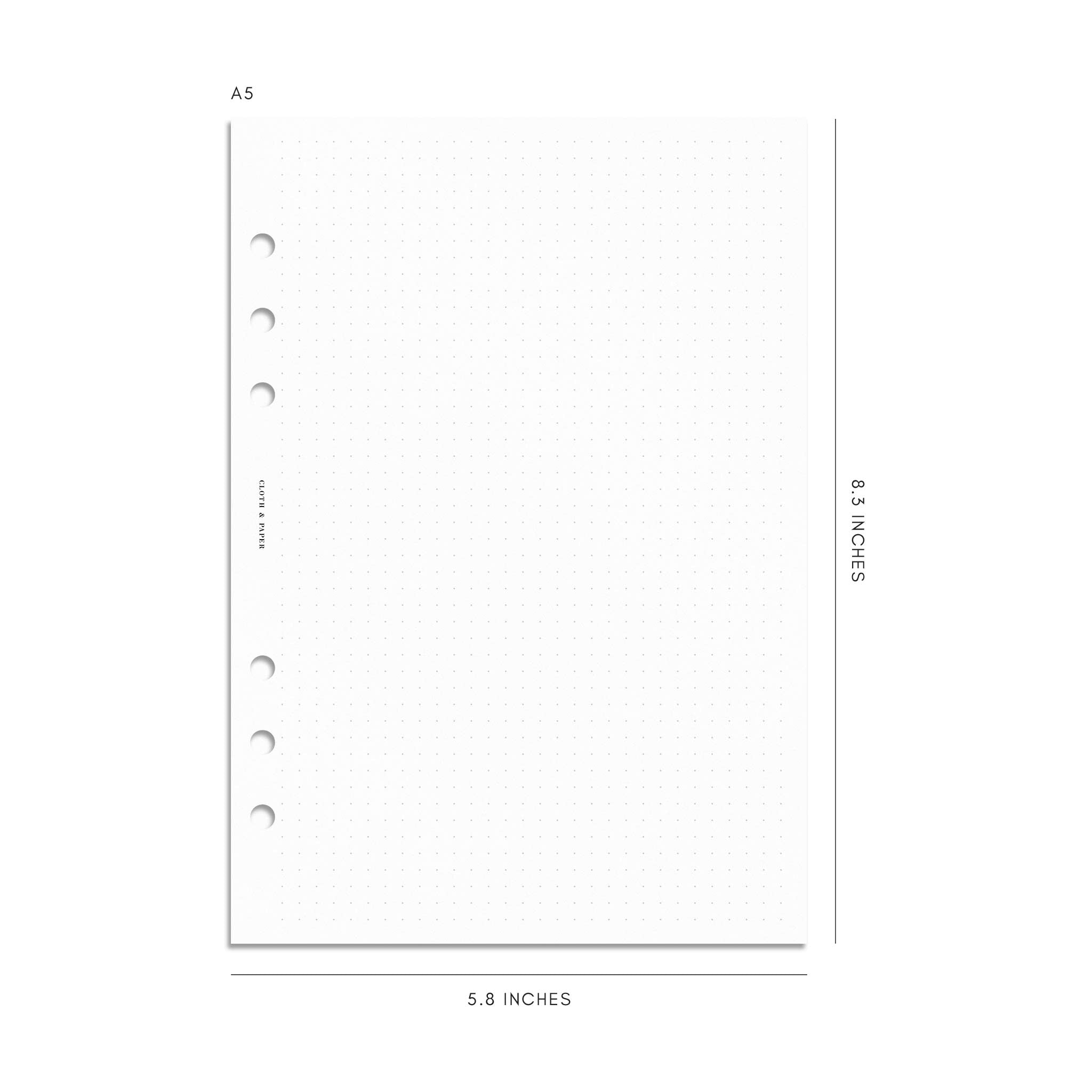 Mark's System Planner Binder Refill - A5 - Dot Grid - Brown