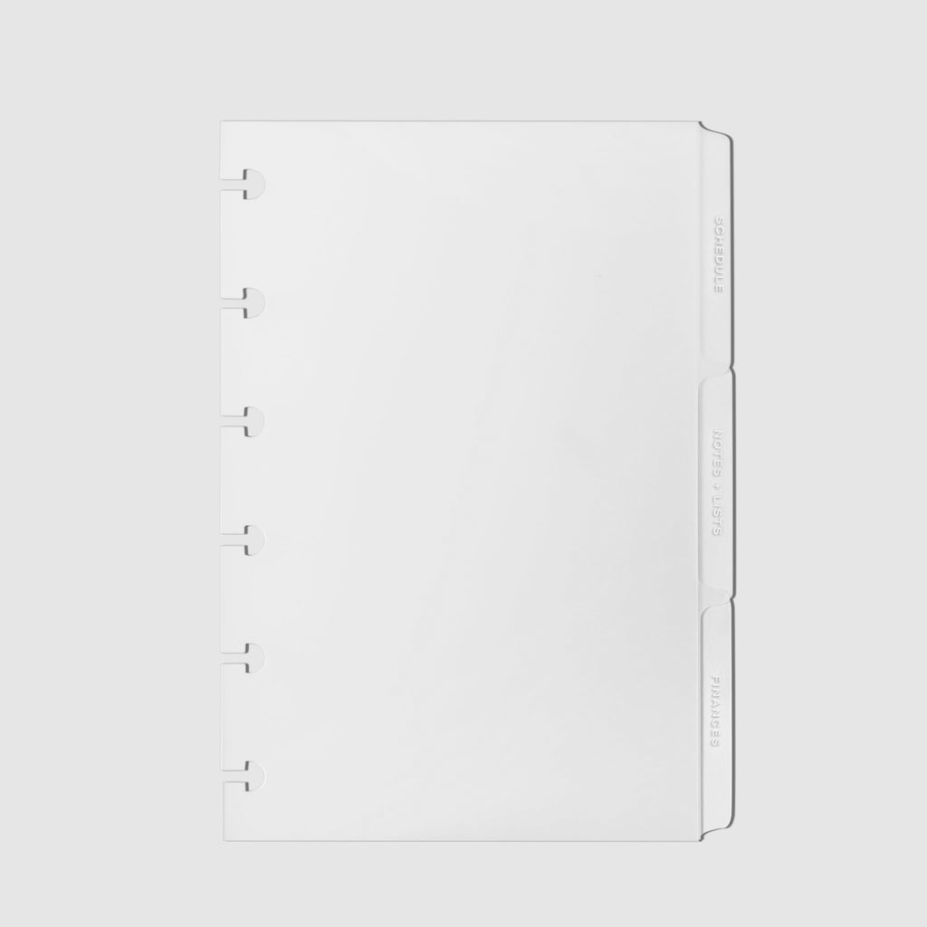 White tab dividers displayed on a white background.