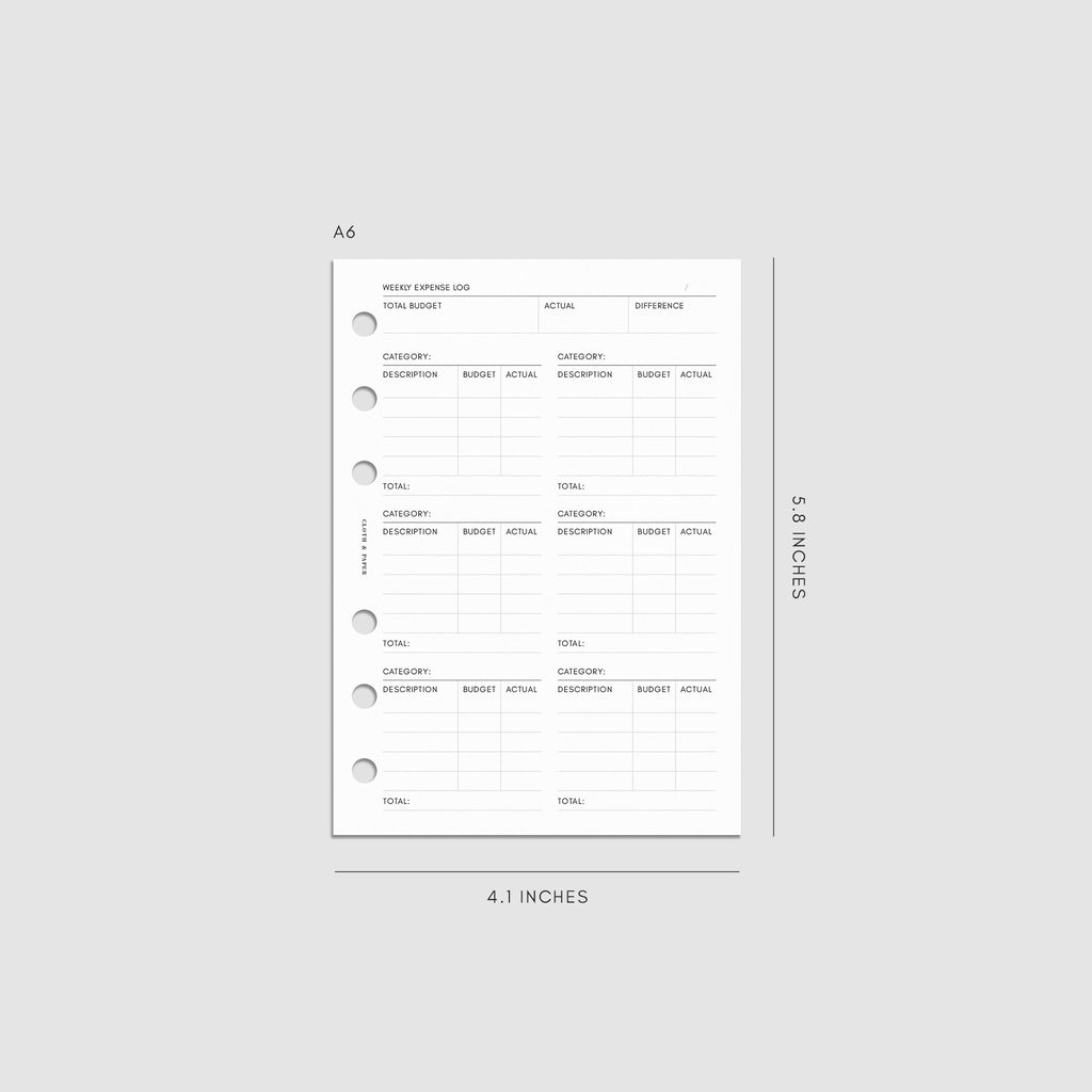 Digital mockup of the Financial Planning Insert | Second Edition. Size shown is A6.