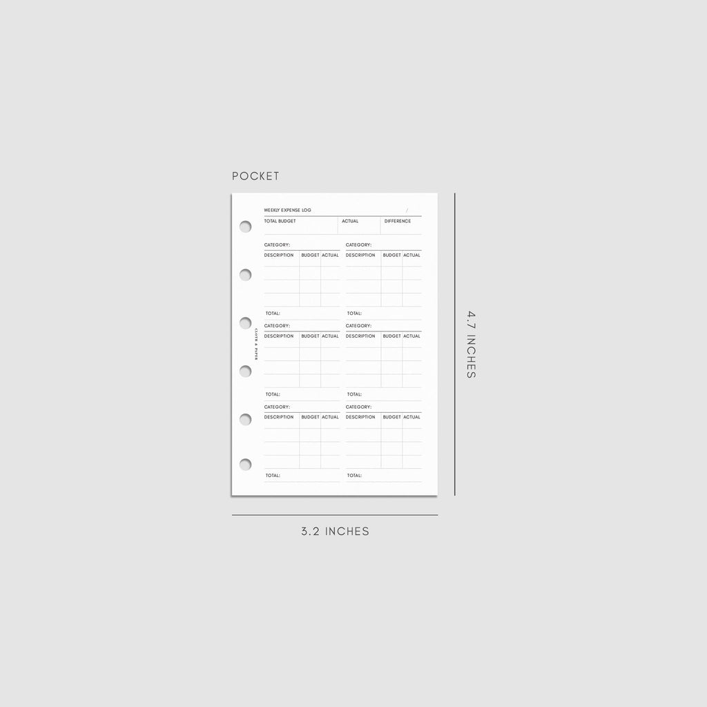 Digital mockup of the Financial Planning Insert | Second Edition. Size shown is Pocket.