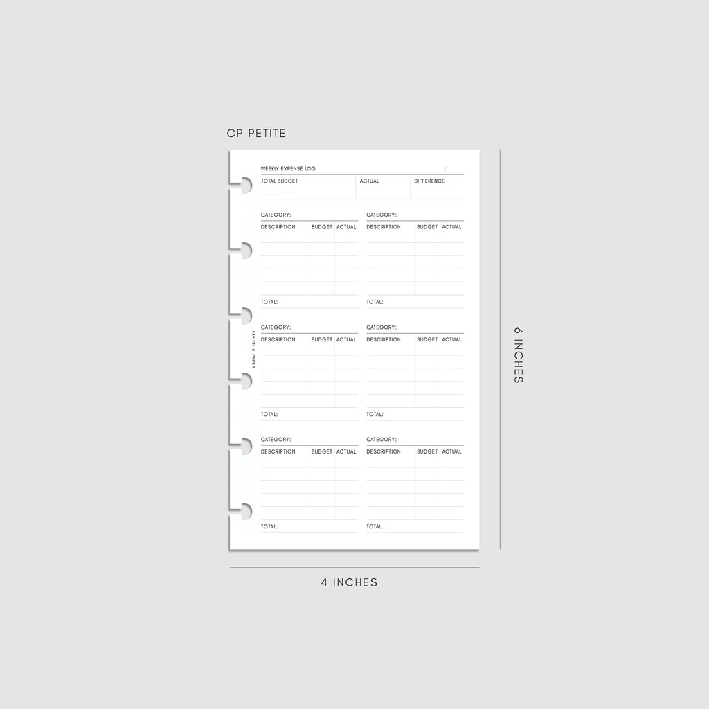 Digital mockup of the Financial Planning Insert | Second Edition. Size shown is CP Petite.