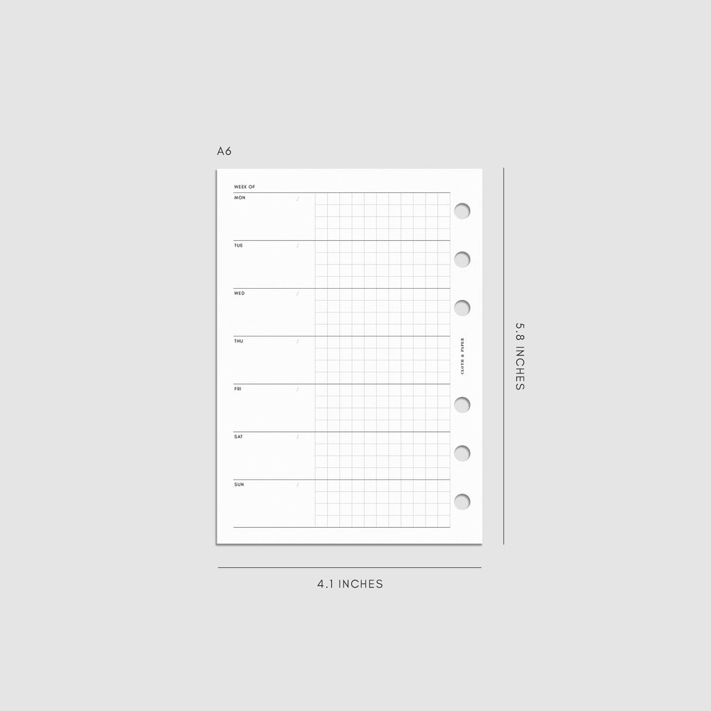 Digital mockup of insert sized A6.