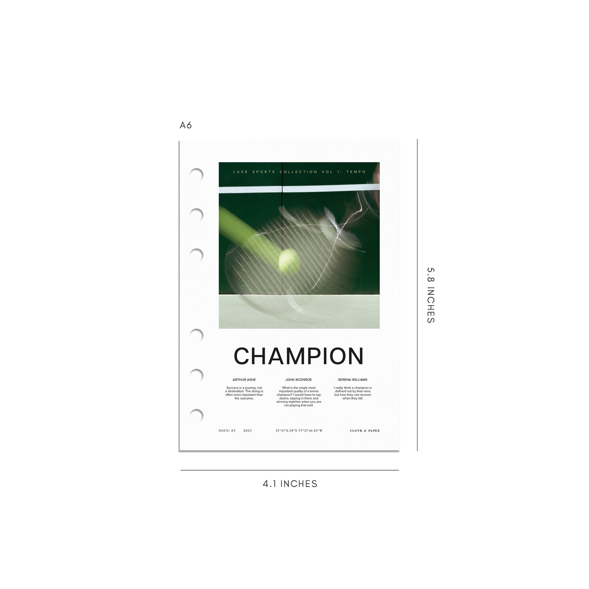 Digital mockup of Champion dashboard in A6. 