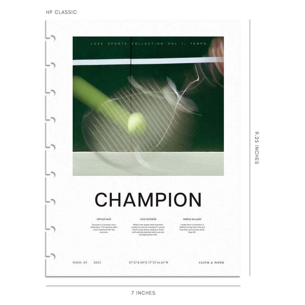 Digital mockup of Champion dashboard in HP Classic. 