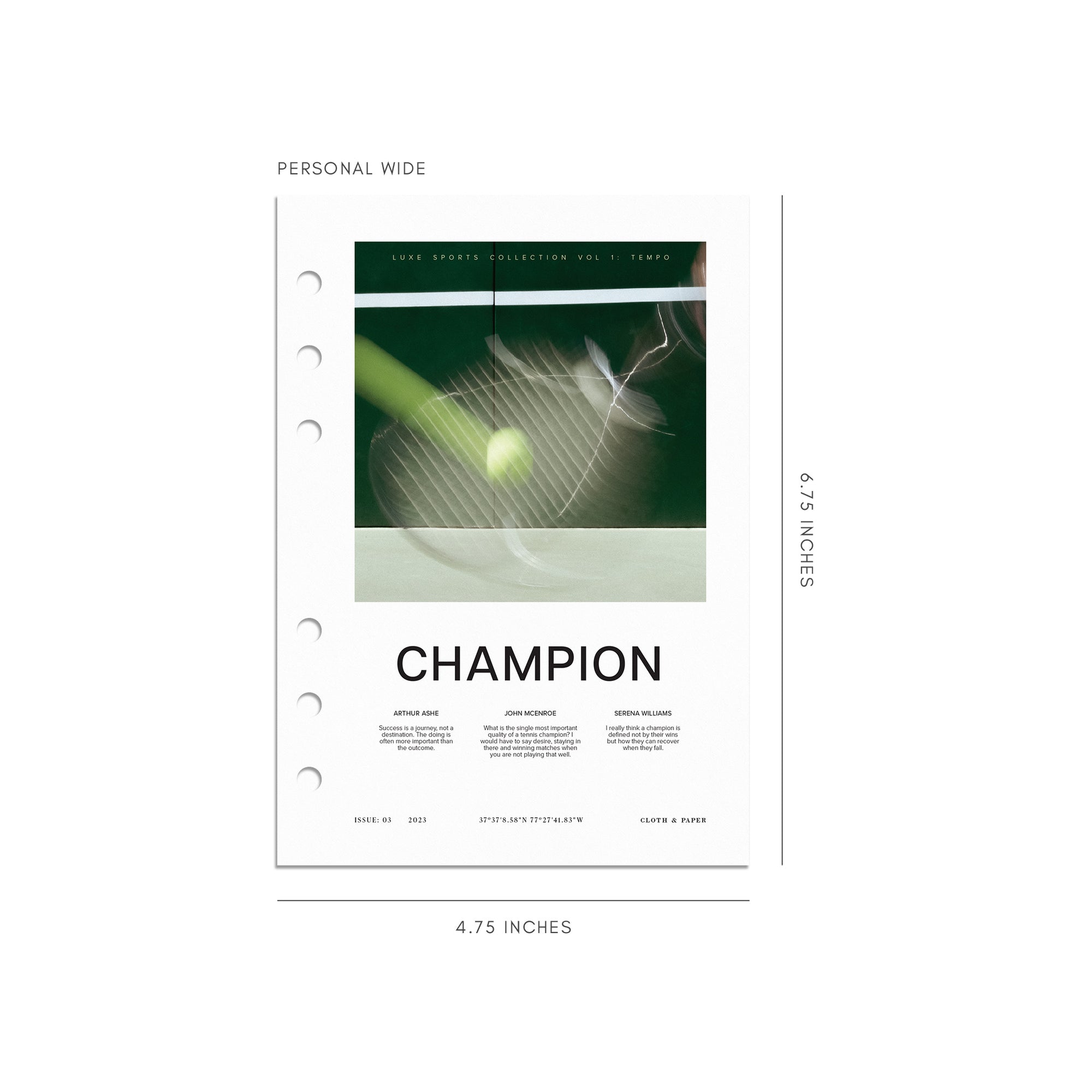 Digital mockup of Champion dashboard in Personal Wide. 