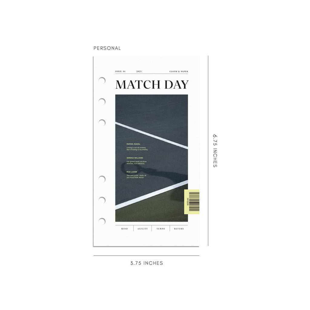 Digital mockup of Match Day dashboard  in Personal. 