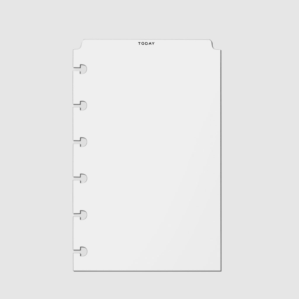 Today Tab Planner Divider, Low Profile, Matte. Black foil divider displayed on a white background.