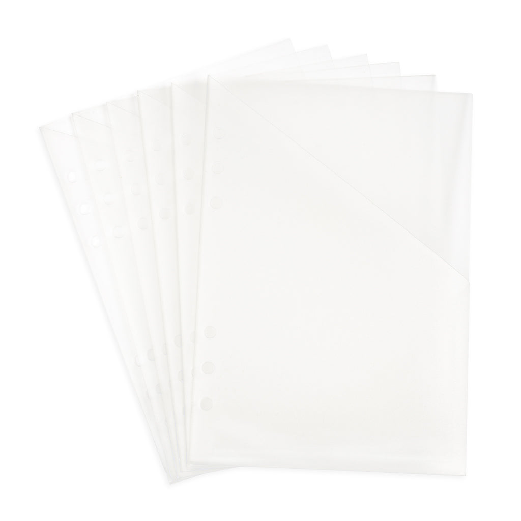 Full set of six pocket folders fanned out on a white background.