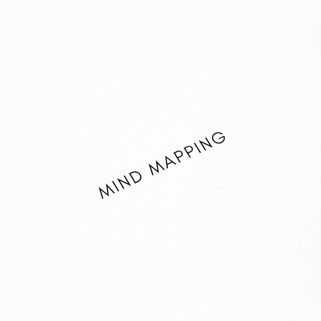 Close up of text on the cover page of the insert that reads "Mind Mapping" in all capital letters.
