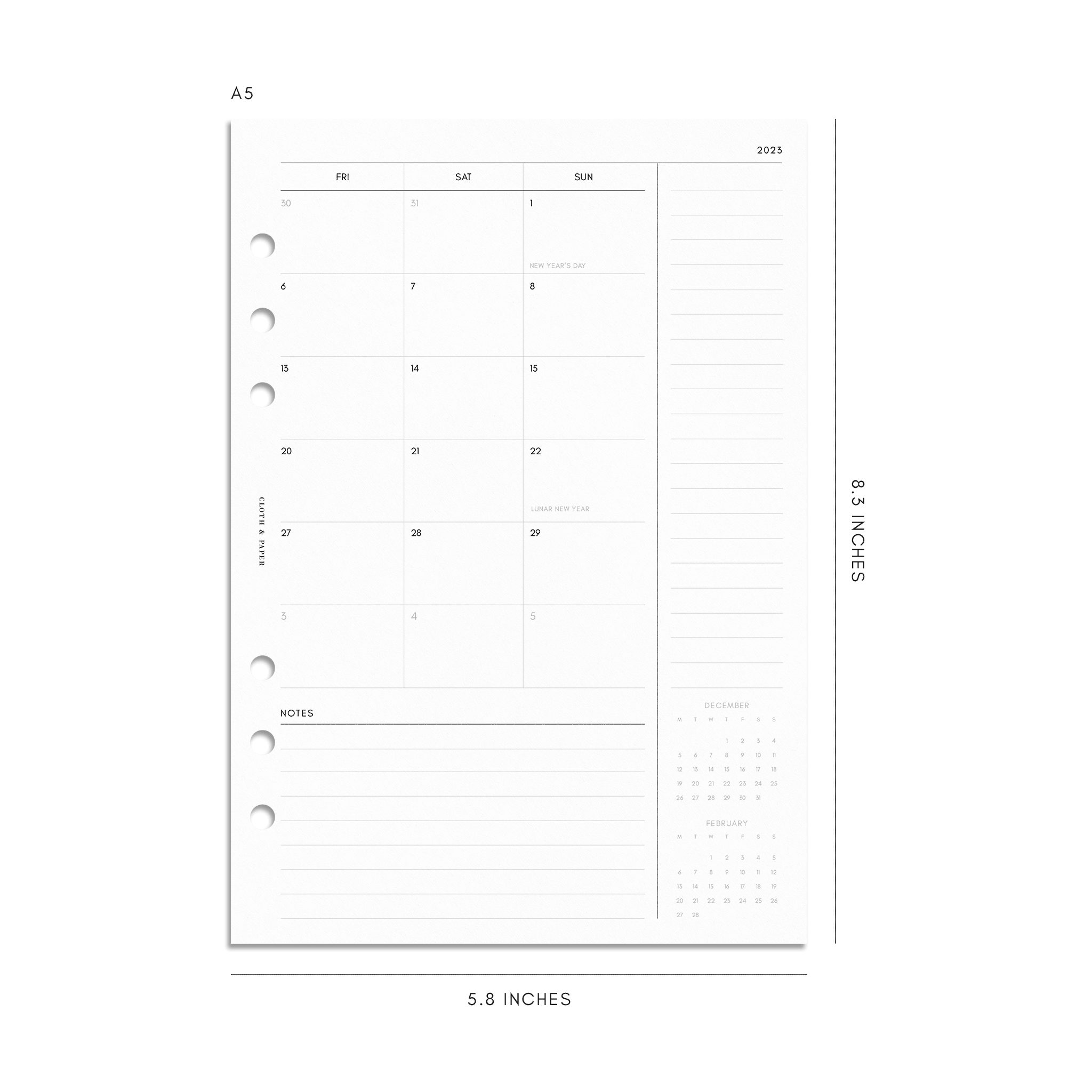 2024 Monthly Planner Insert - 8LOTUS